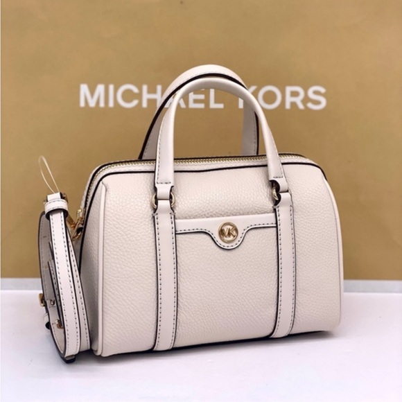 Michael Kors Travel Small Duffle Satchel Crossbody Light Cream - Picture 1 of 13